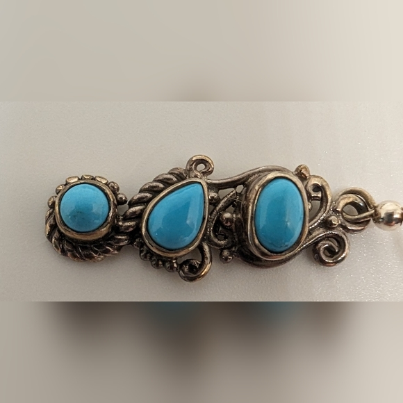 Vintage Turquoise Sterling Silver earrings - Picture 2 of 4